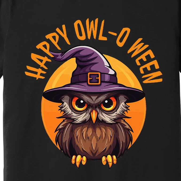 Funny Halloween Owl Design Happy Owloween For Bird Lovers Premium T-Shirt