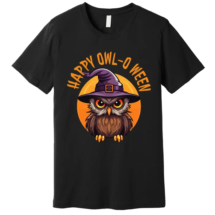 Funny Halloween Owl Design Happy Owloween For Bird Lovers Premium T-Shirt