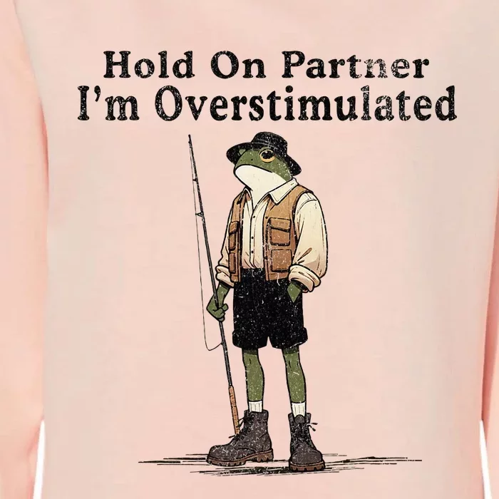 Frog Hold On Partner Im Overstimulated Womens California Wash Sweatshirt