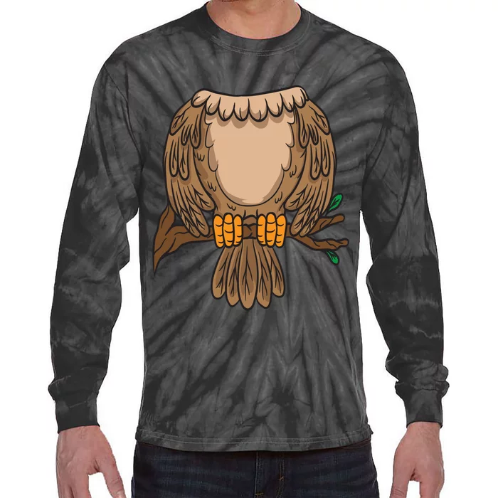 Funny Headless Owl Halloween Night Bird Costume Easy Outfit Tie-Dye Long Sleeve Shirt