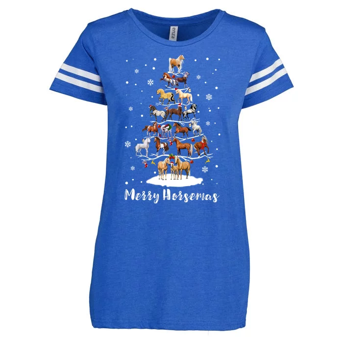 Funny Horse Ornament Tree Light Xmas Enza Ladies Jersey Football T-Shirt