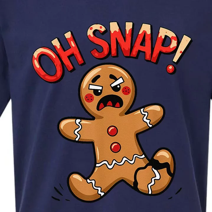 Funny Holiday Oh Snap Christmas Cookie Broken Sueded Cloud Jersey T-Shirt