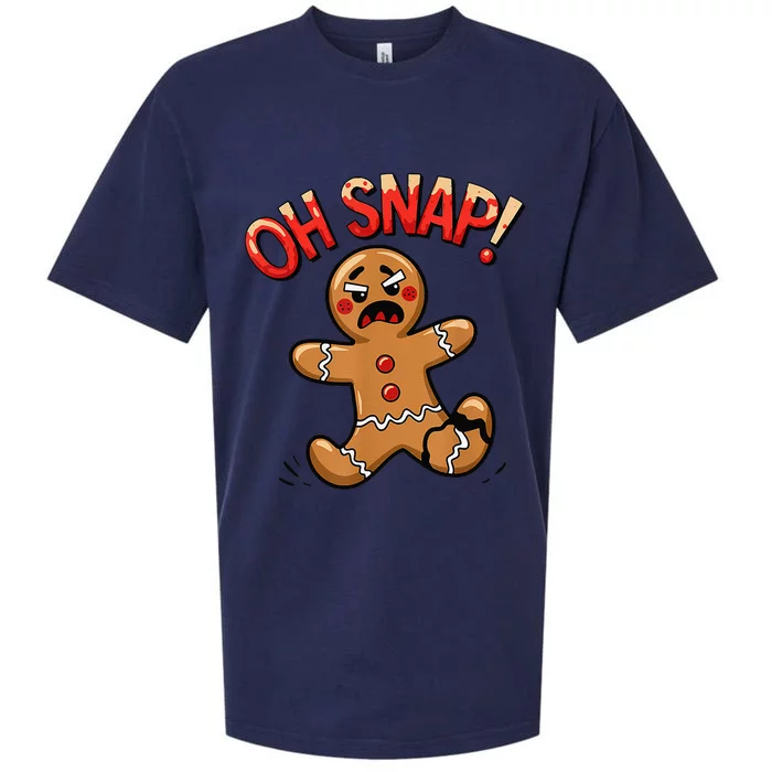 Funny Holiday Oh Snap Christmas Cookie Broken Sueded Cloud Jersey T-Shirt