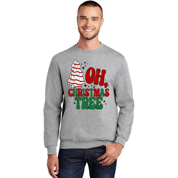 Festive Holiday Pajama Set with Retro Christmas Tree Design Tall Sweatshirt