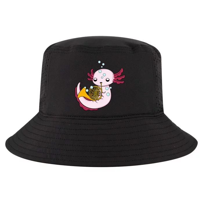 French Horn Player Axolotl Big Band French Horn Cool Comfort Performance Bucket Hat