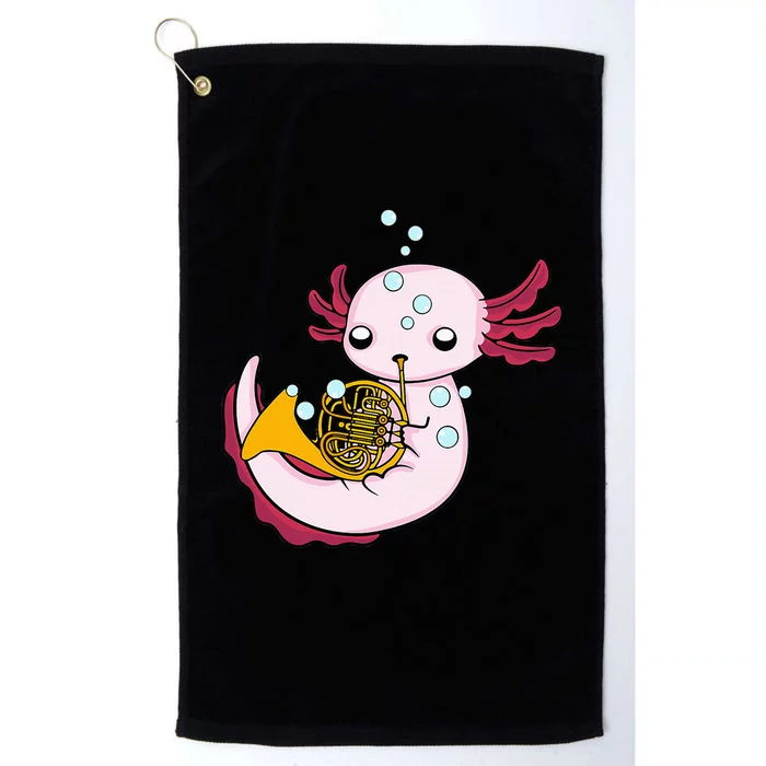 French Horn Player Axolotl Big Band French Horn Platinum Collection Golf Towel