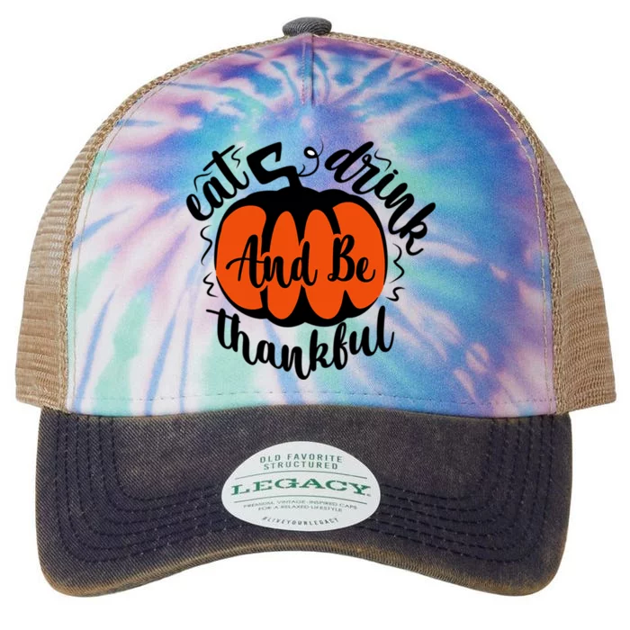 Funny Halloween Pumpkin Tees Eat And Be Thankful Cute Gift Legacy Tie Dye Trucker Hat