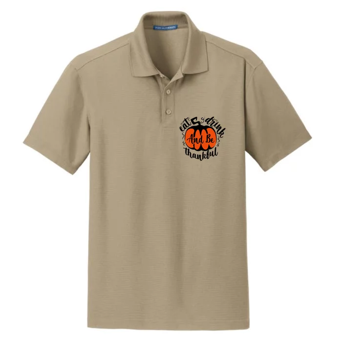 Funny Halloween Pumpkin Tees Eat And Be Thankful Cute Gift Dry Zone Grid Performance Polo