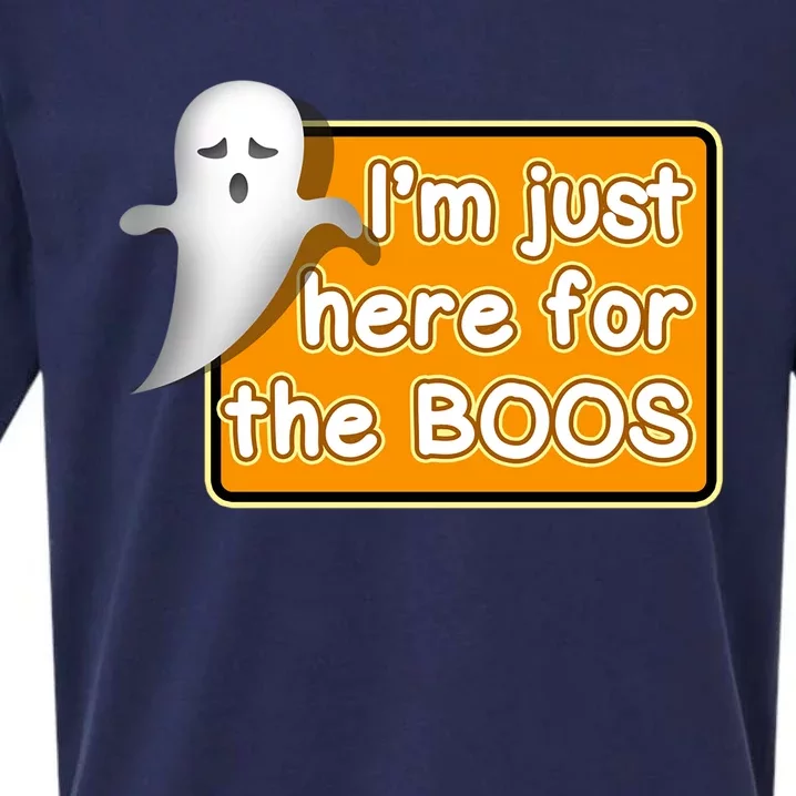 Funny Halloween Party Ing IM Just Here For The Boos Funny Gift Sueded Cloud Jersey T-Shirt