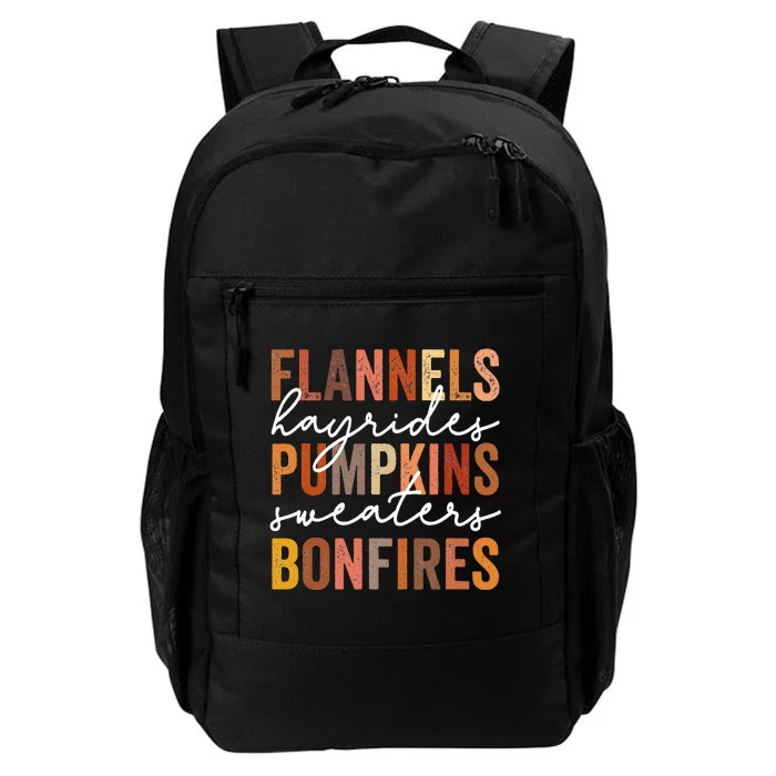 Flannels Hayrides Pumpkins Sweaters Bonfires Autumn Vintage Daily Commute Backpack