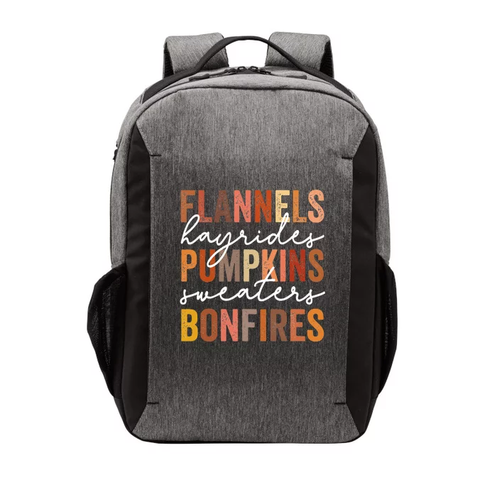 Flannels Hayrides Pumpkins Sweaters Bonfires Autumn Vintage Vector Backpack