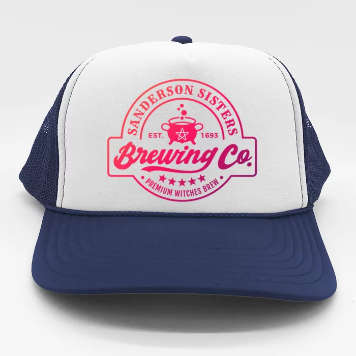 Funny Halloween Premium Witches Brew Brewing Co Est 1693 Gift Trucker Hat