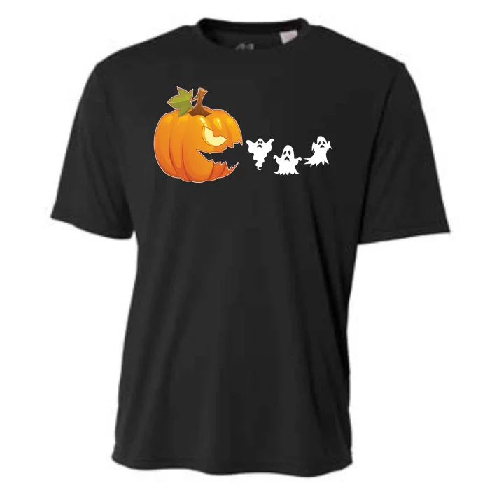 Funny Halloween Pac Man Pumpkin Ghost Cooling Performance Crew T-Shirt