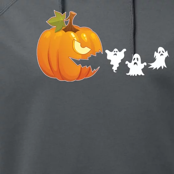 Funny Halloween Pac Man Pumpkin Ghost Performance Fleece Hoodie