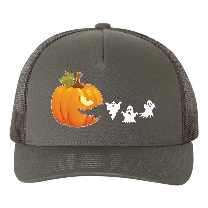 Funny Halloween Pac Man Pumpkin Ghost Yupoong Adult 5-Panel Trucker Hat