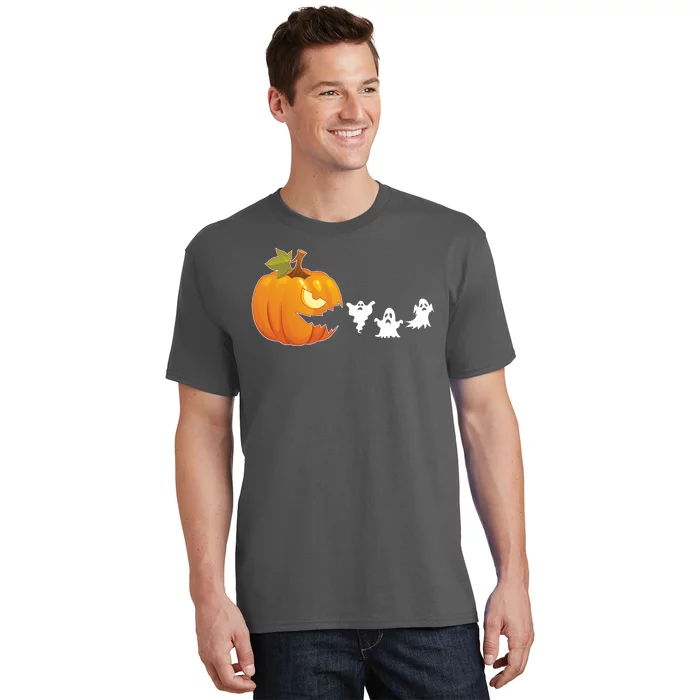 Funny Halloween Pac Man Pumpkin Ghost T-Shirt