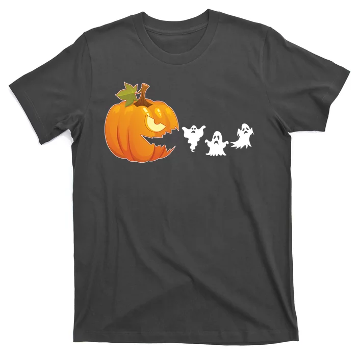 Funny Halloween Pac Man Pumpkin Ghost T-Shirt