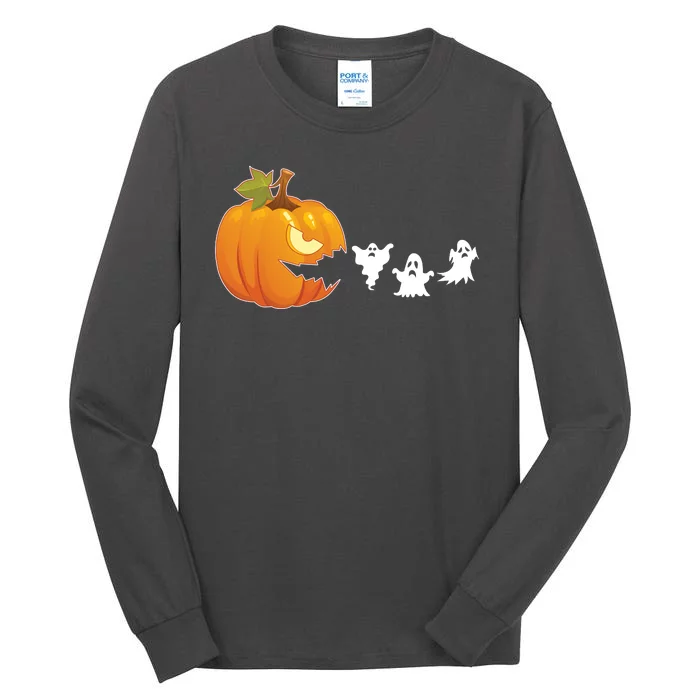 Funny Halloween Pac Man Pumpkin Ghost Tall Long Sleeve T-Shirt