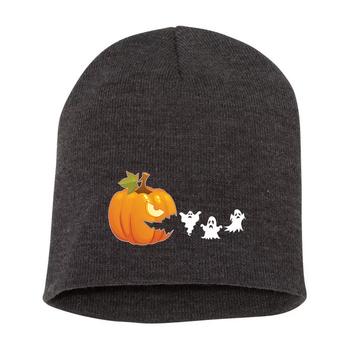 Funny Halloween Pac Man Pumpkin Ghost Short Acrylic Beanie