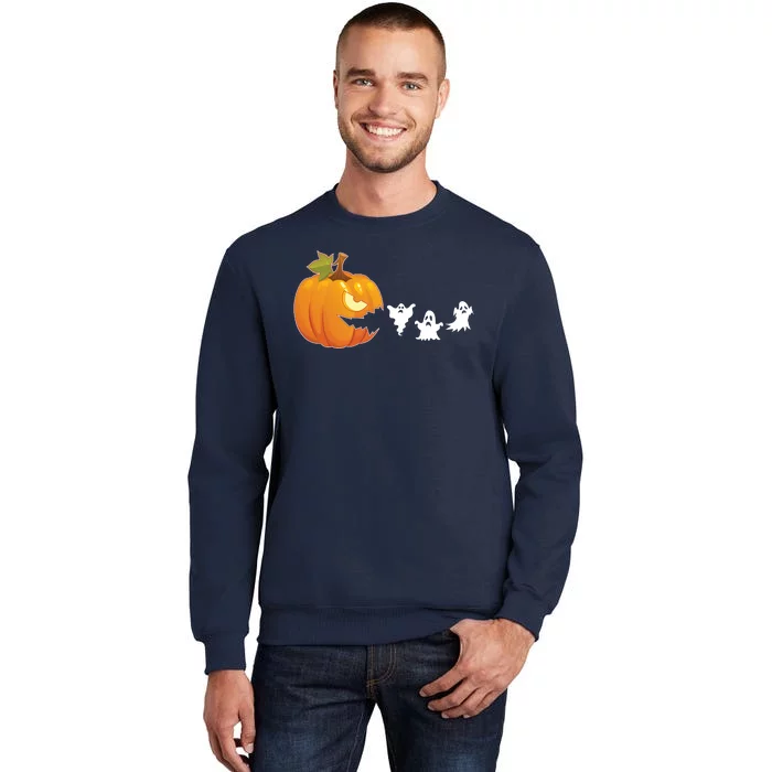 Funny Halloween Pac Man Pumpkin Ghost Sweatshirt