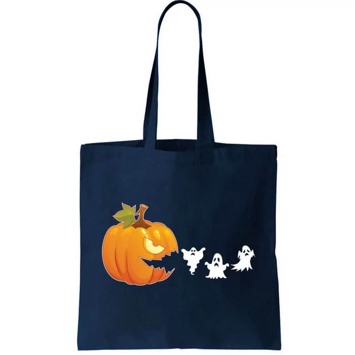 Funny Halloween Pac Man Pumpkin Ghost Tote Bag