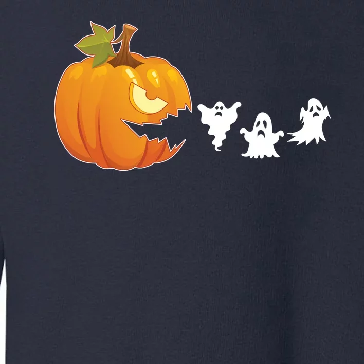 Funny Halloween Pac Man Pumpkin Ghost Toddler Sweatshirt