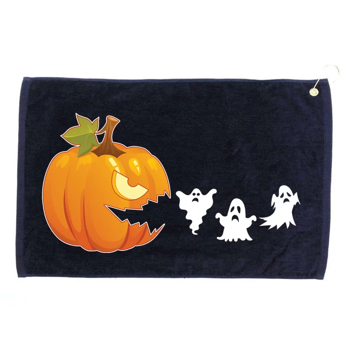 Funny Halloween Pac Man Pumpkin Ghost Grommeted Golf Towel