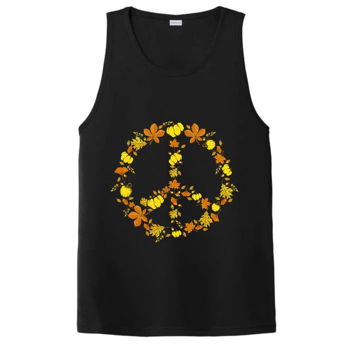 Fall Harvest Pumpkin Peace Sign Thanksgiving Decor Performance Tank