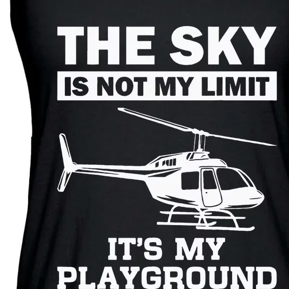 Funny Helicopter Pilot Gift For  Chopper Lovers Ladies Essential Flowy Tank