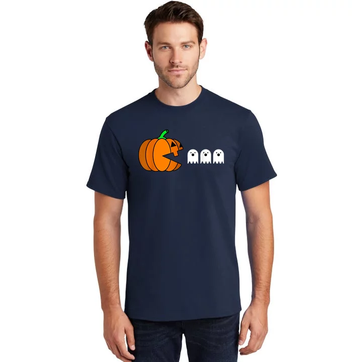 Funny Halloween Pumpkin Eating Ghost Gamer Tall T-Shirt