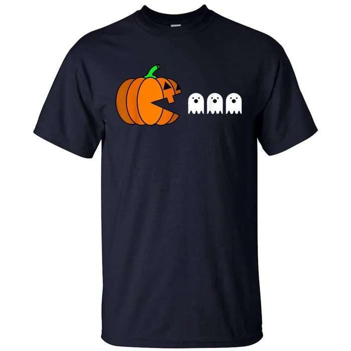 Funny Halloween Pumpkin Eating Ghost Gamer Tall T-Shirt