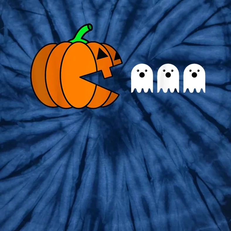 Funny Halloween Pumpkin Eating Ghost Gamer Tie-Dye T-Shirt