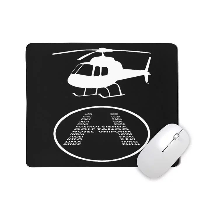 Funny Helicopter Phonetic Alphabet Pilot Aviation Pun Outfit Mousepad