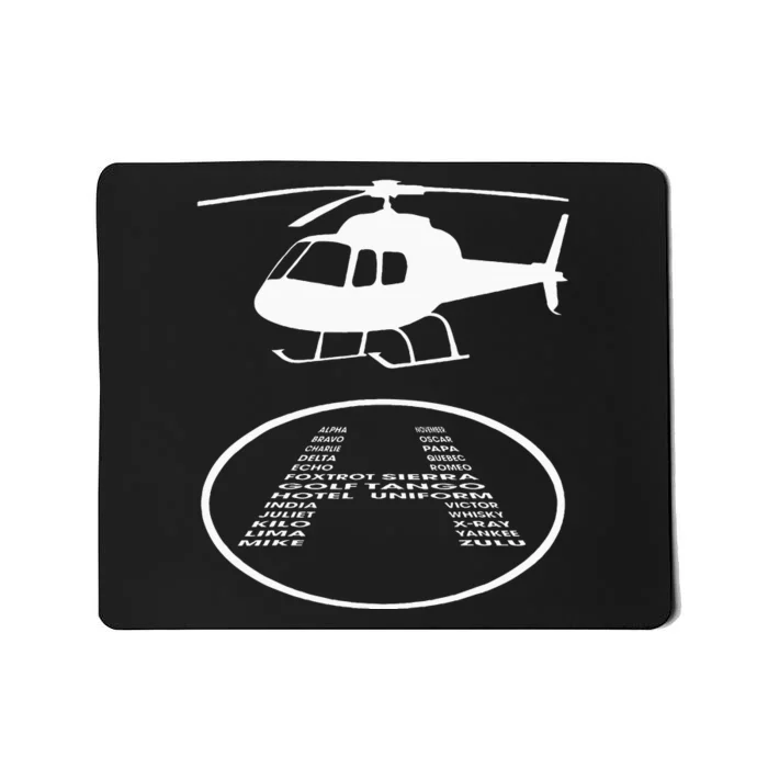 Funny Helicopter Phonetic Alphabet Pilot Aviation Pun Outfit Mousepad