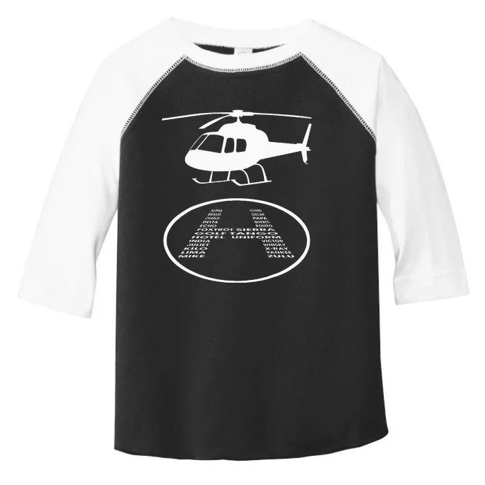 Funny Helicopter Phonetic Alphabet Pilot Aviation Pun Outfit Toddler Fine Jersey T-Shirt