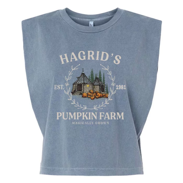 Fall Hagrids Pumpkin Farm Patch Autumn Pumpkin Garden Garment-Dyed Women's Muscle Tee