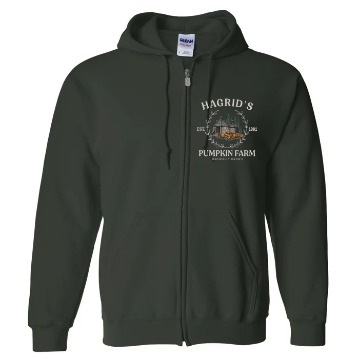 Fall Hagrids Pumpkin Farm Patch Autumn Pumpkin Garden Full Zip Hoodie