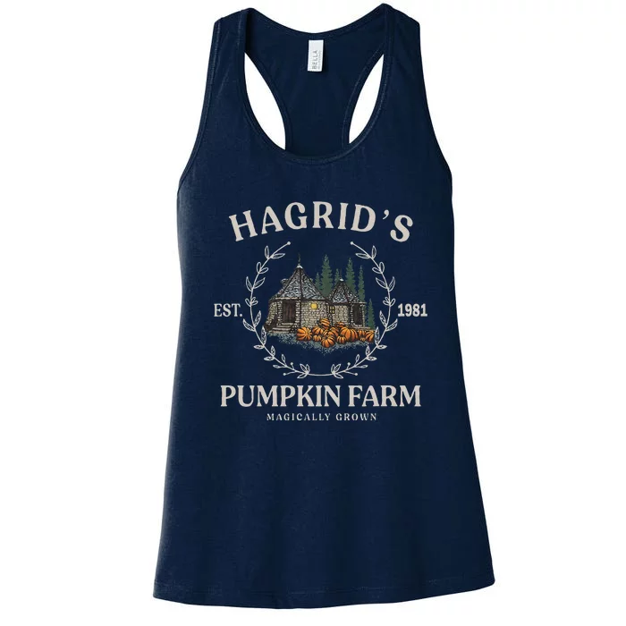 Fall Hagrids Pumpkin Farm Patch Autumn Pumpkin Garden Women's Racerback Tank