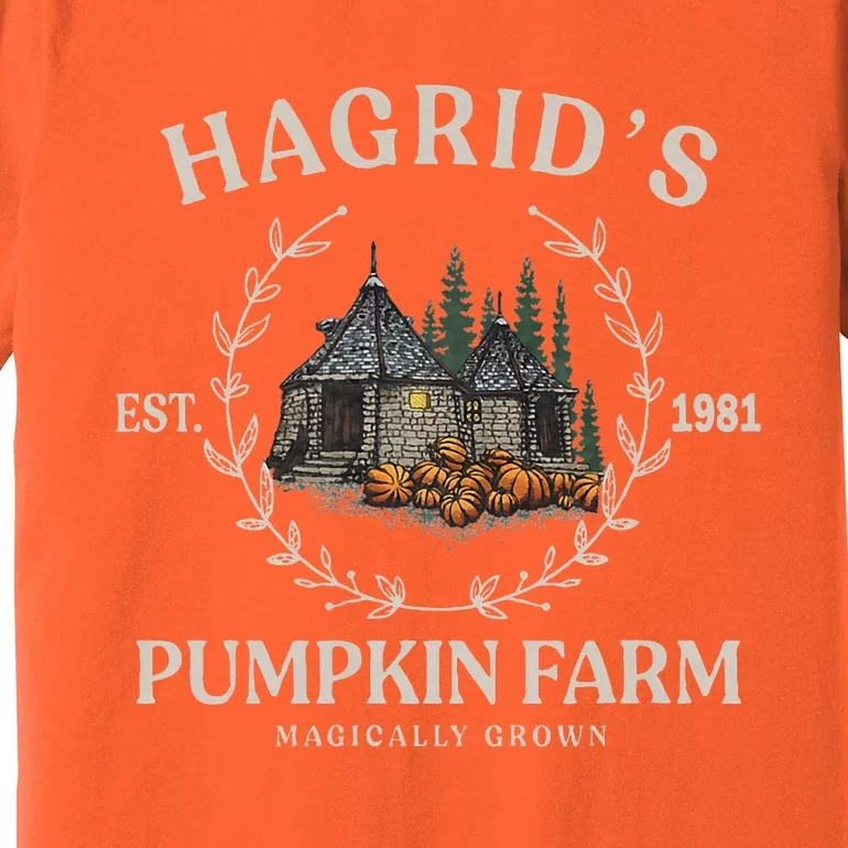 Fall Hagrids Pumpkin Farm Patch Autumn Pumpkin Garden Premium T-Shirt