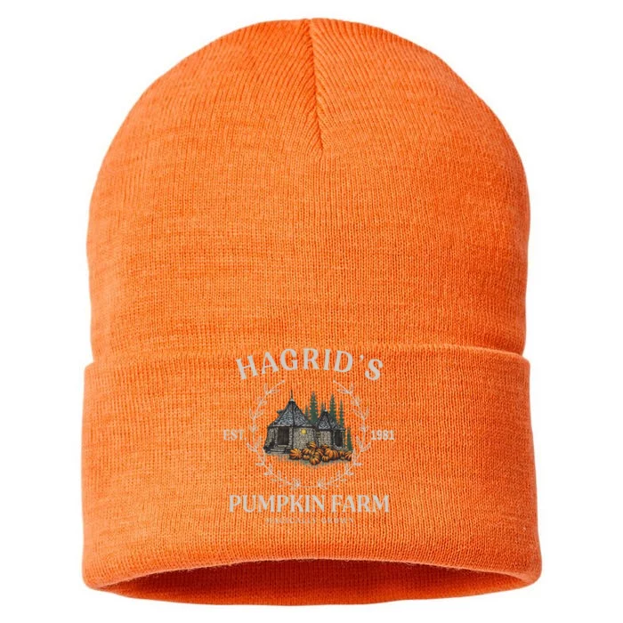 Fall Hagrids Pumpkin Farm Patch Autumn Pumpkin Garden Sustainable Knit Beanie