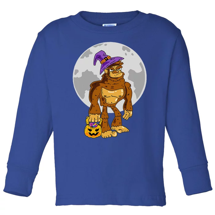 Funny Halloween Pumpkin Bigfoot Costume Gift Toddler Long Sleeve Shirt