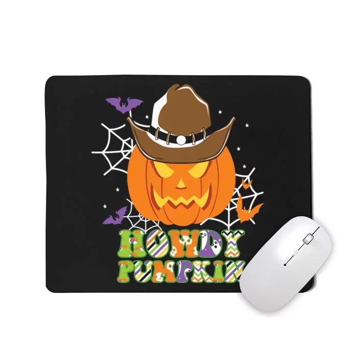 Funny Howdy Pumpkin Vintage Halloween Gift Mousepad