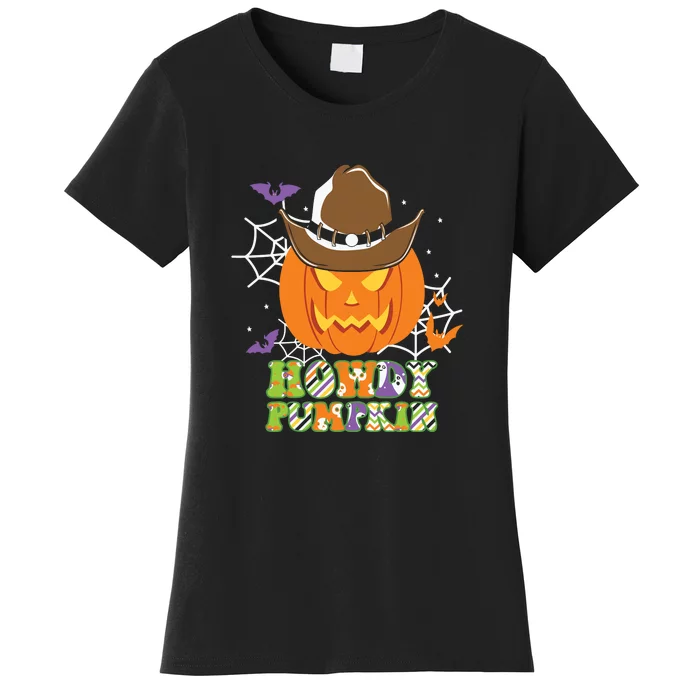 Funny Howdy Pumpkin Vintage Halloween Gift Women's T-Shirt