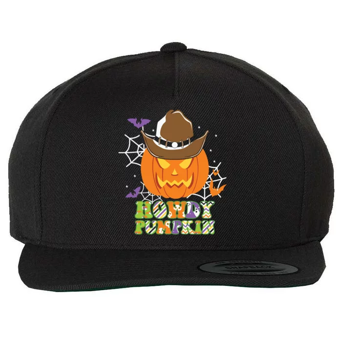 Funny Howdy Pumpkin Vintage Halloween Gift Wool Snapback Cap