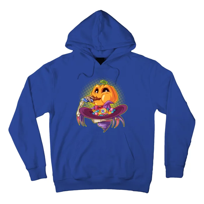 Funny Halloween Pumpkin Head Eating Candy Hoodie