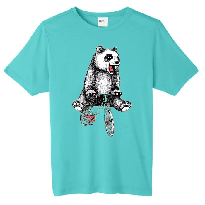 Funny Happy Panda On Bike Bicycle ChromaSoft Performance T-Shirt