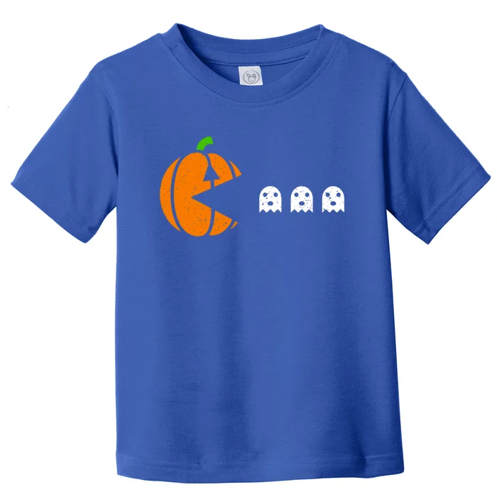 Funny Halloween Pumpkin Eating Ghost Gamer Funny Gift Toddler T-Shirt