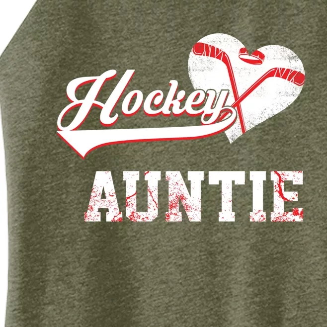 Family Hockey Player Funny Gift Hockey Auntie Cool Gift Women’s Perfect Tri Rocker Tank