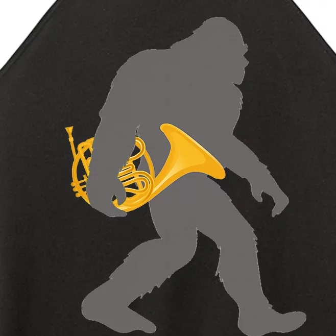 Funny Horn Player Bigfoot Musician With French Horn Women’s Perfect Tri Rocker Tank