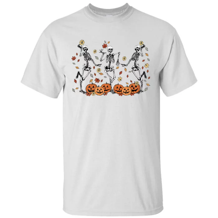 Funny Halloween Pumpkin Dancing Skeleton Costume Tall T-Shirt